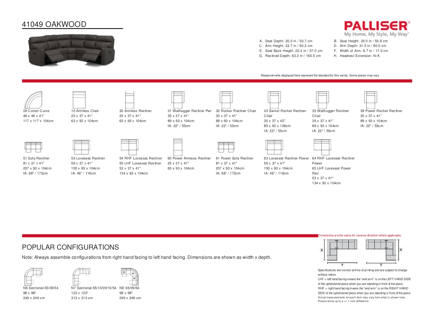 Palliser Oakwood Sectional - Image 23